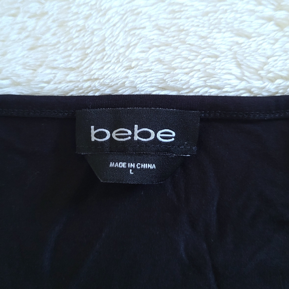 bebe Black🖤 Peek-a-boo Lace Accent Top - NWT - Picture 5 of 15